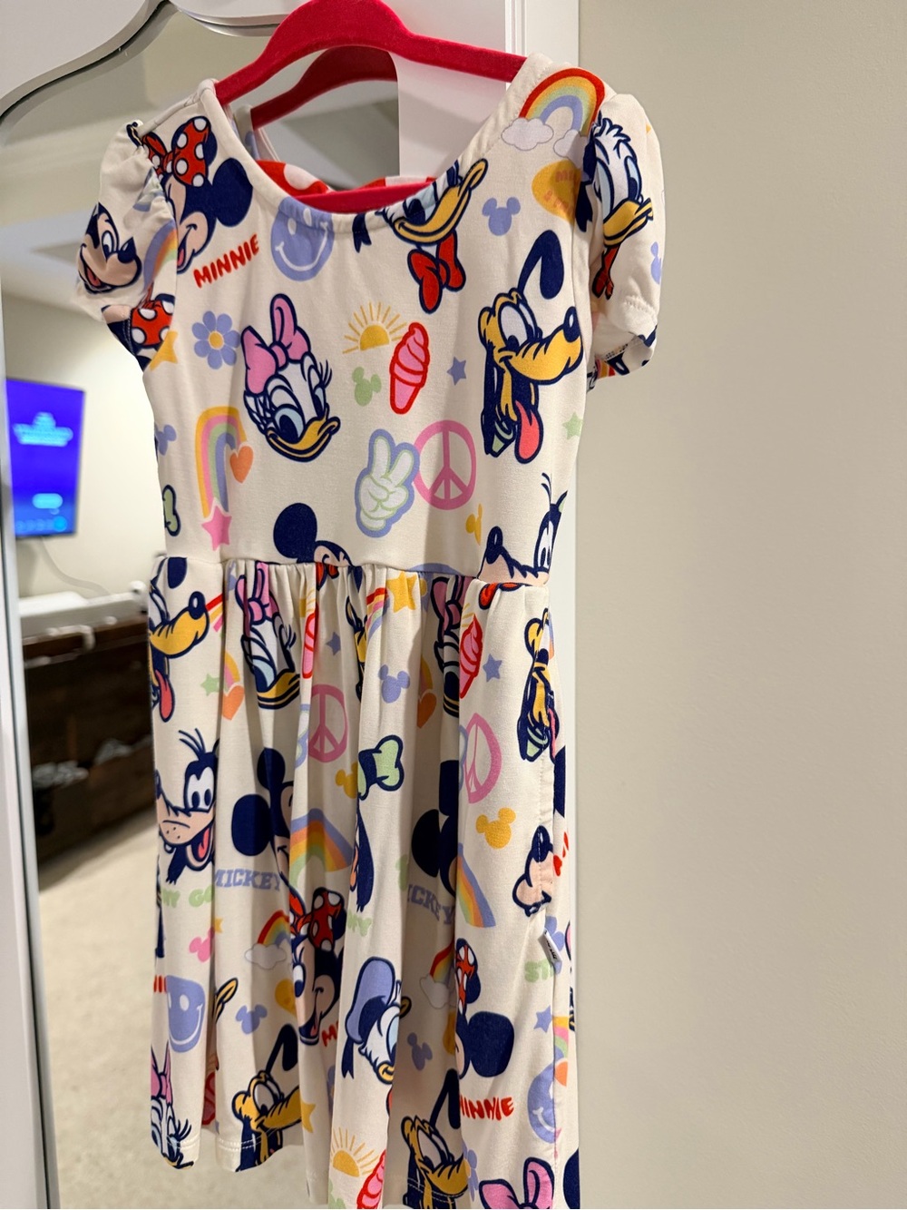 Little Sleepies White Multicolor Disney Character Casual Dress